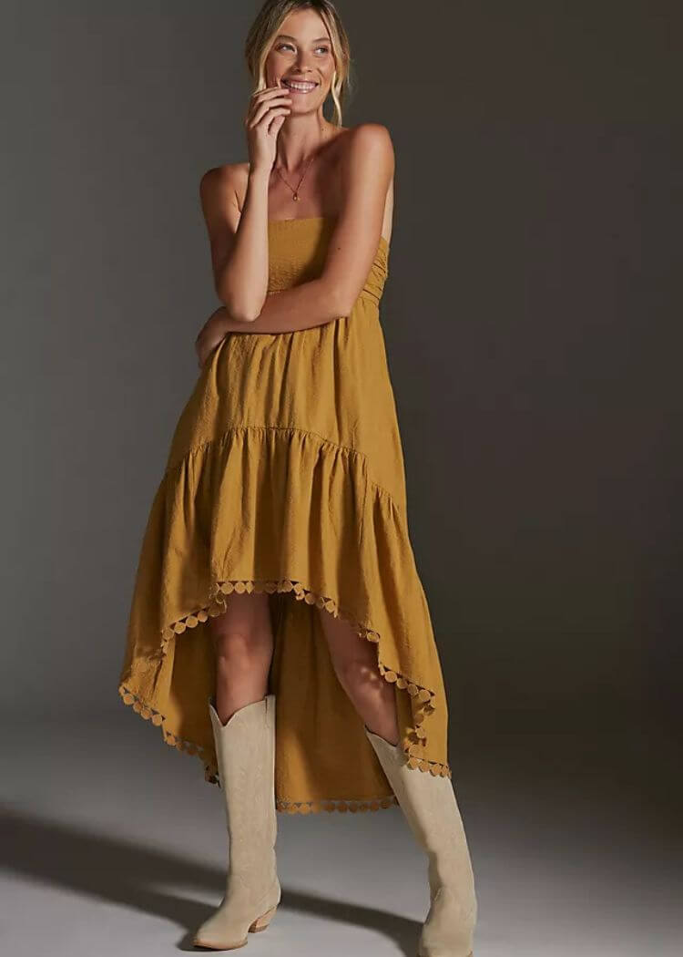 dresses to wear with cowboy boots to a wedding