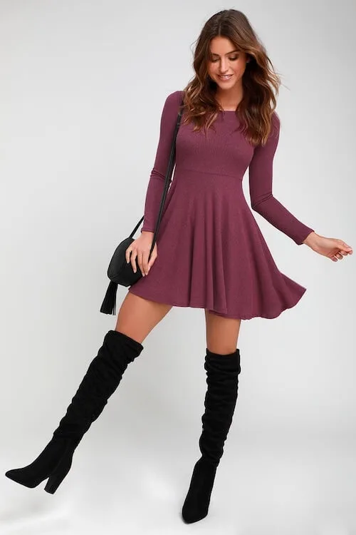 dresses to wear with thigh high boots