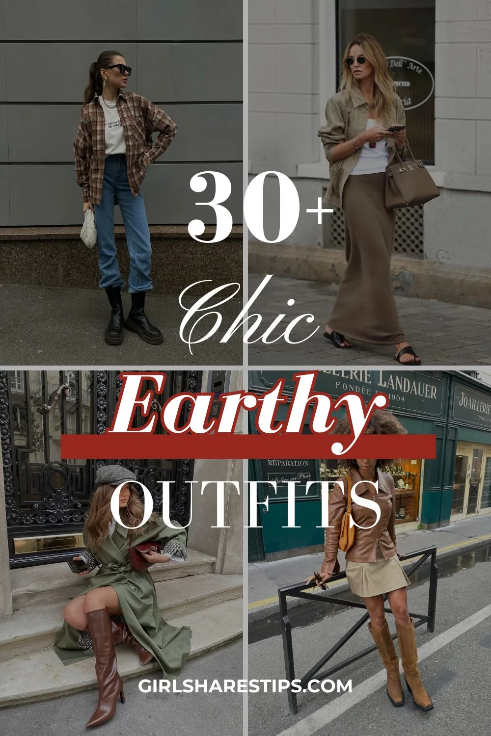 earthy outfit ideas for women collage