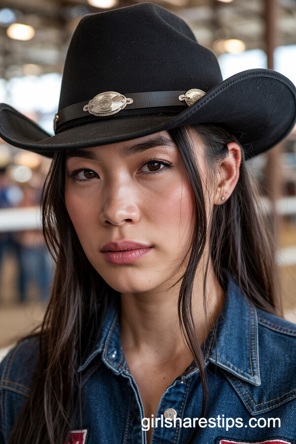 Ultra-Long Straight Hair and Felt Hat