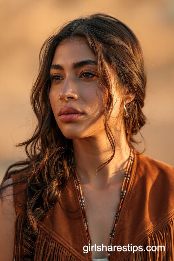 Soft Waves with Beaded Leather Strap