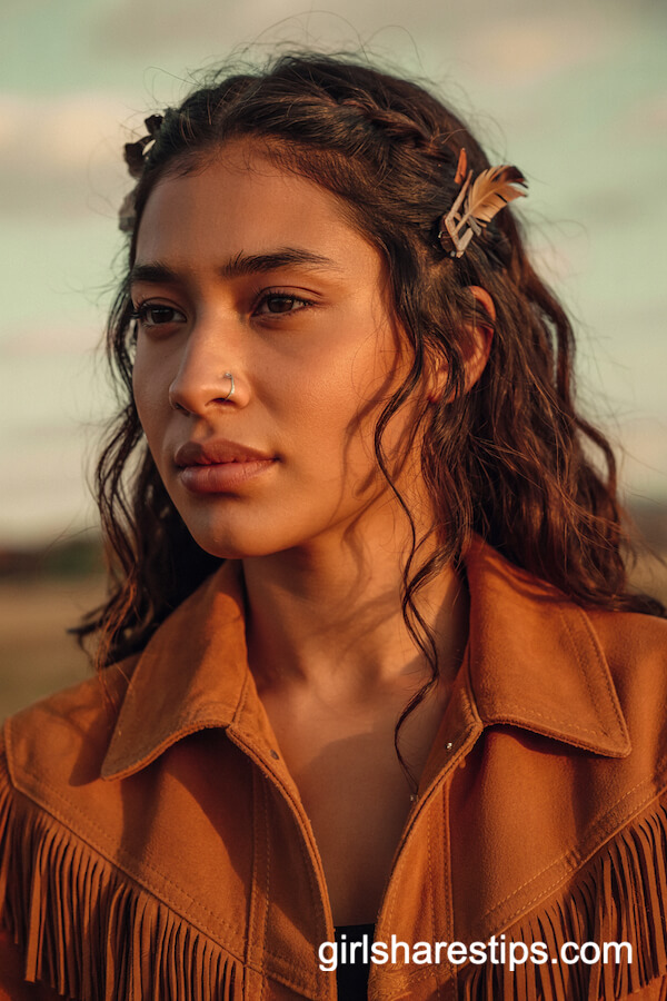 Half-Up Twist with Feather Clips