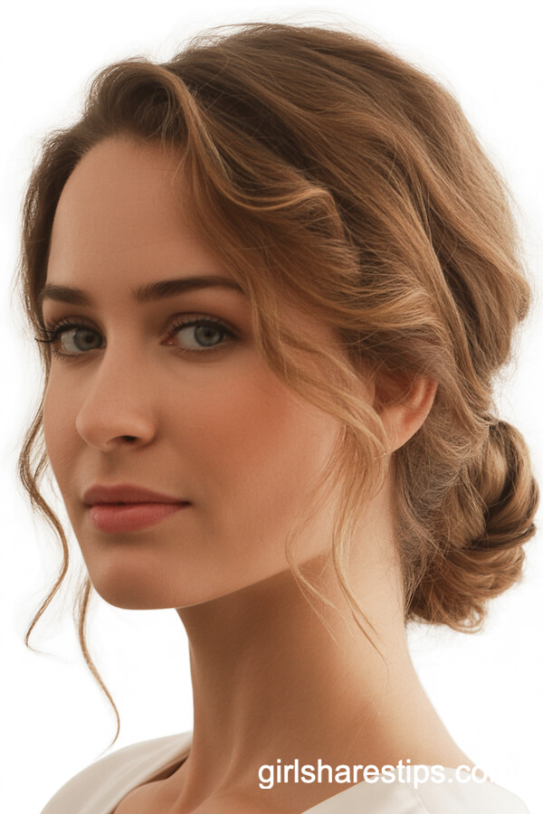 Messy Low Bun with Soft Face-Framing Strands