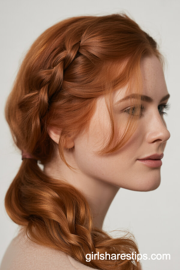 Low Ponytail with Braided Accent