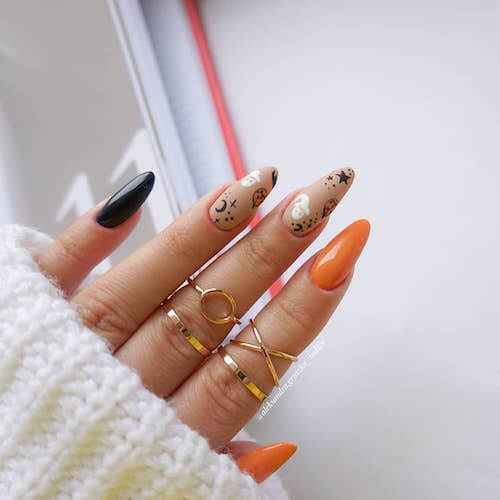 elegant Halloween nail designs