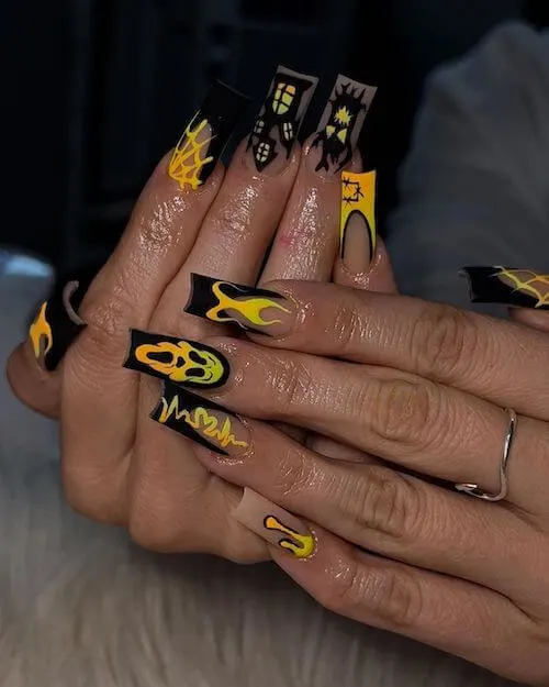 elegant Halloween nail designs