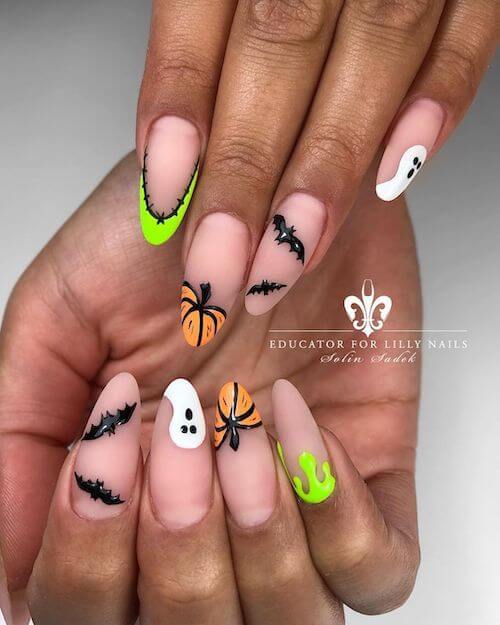 elegant Halloween nail designs