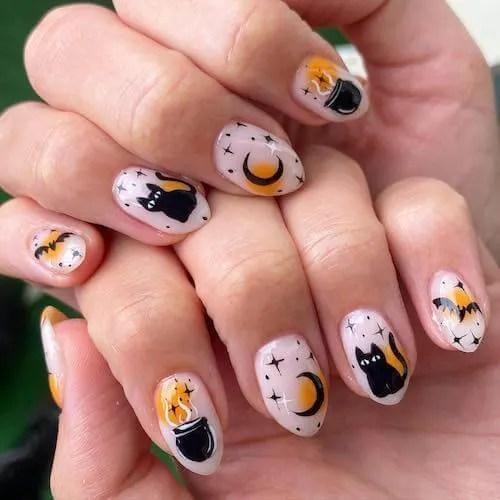 elegant Halloween nail designs