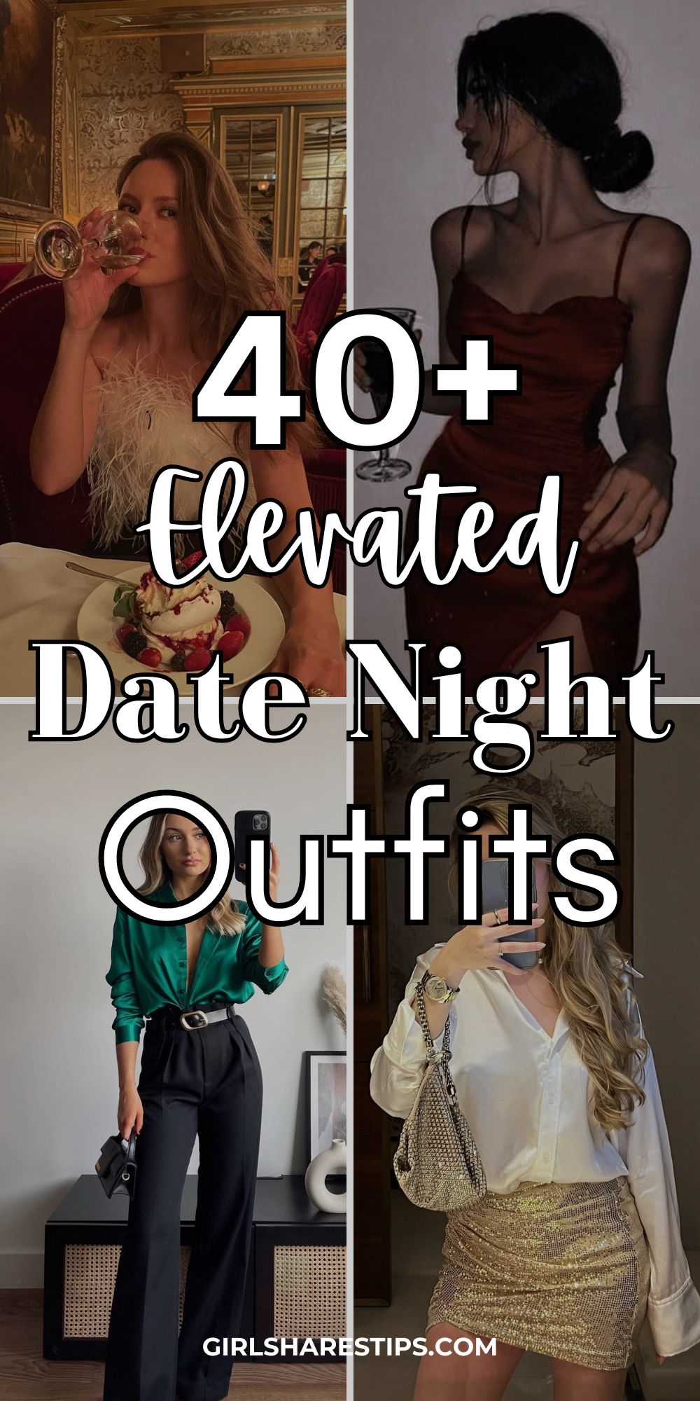 elevated date night outfits collage