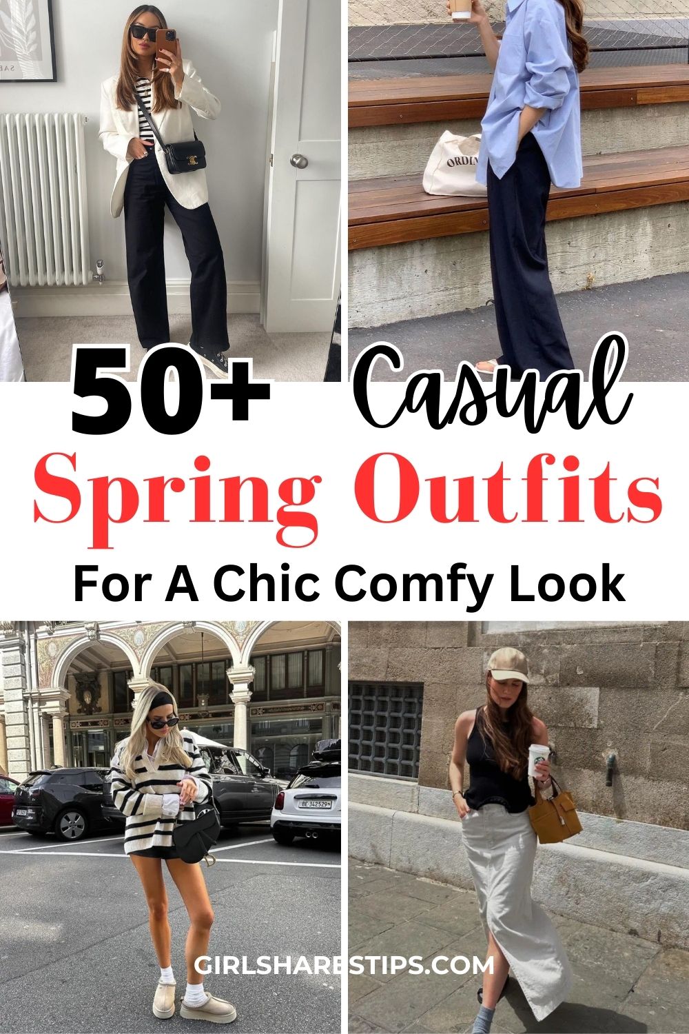 everyday casual spring outfits collage