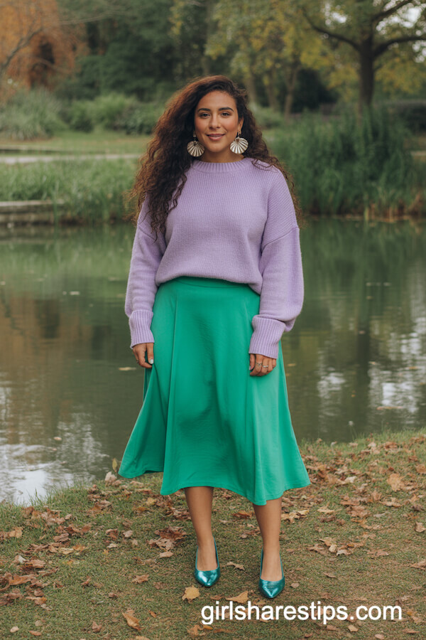 Emerald Green Midi Skirt by the Pond