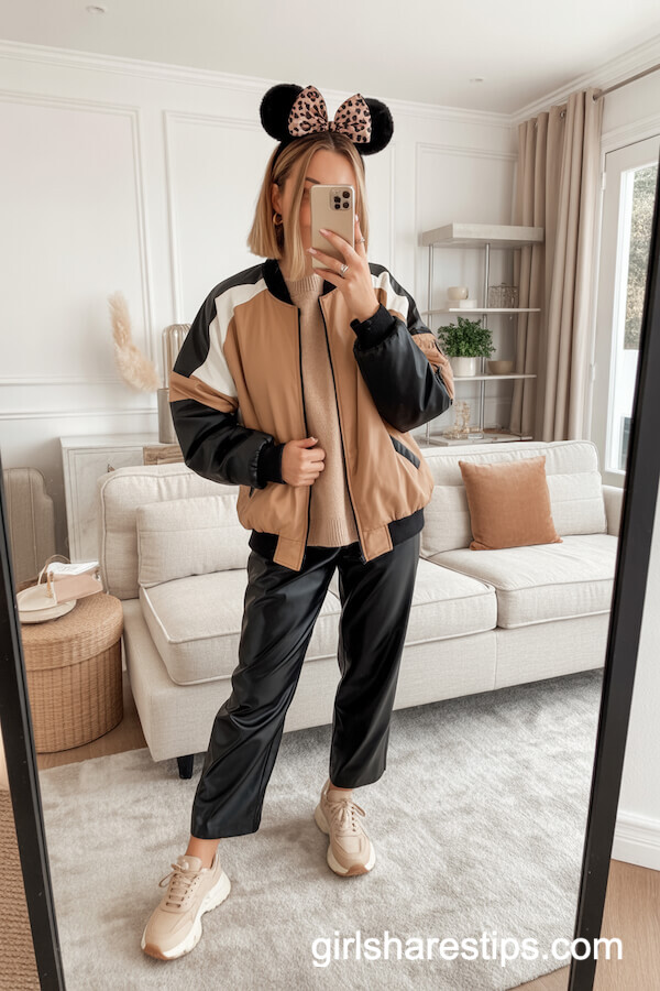 Colorblock Bomber Jacket for Fall
