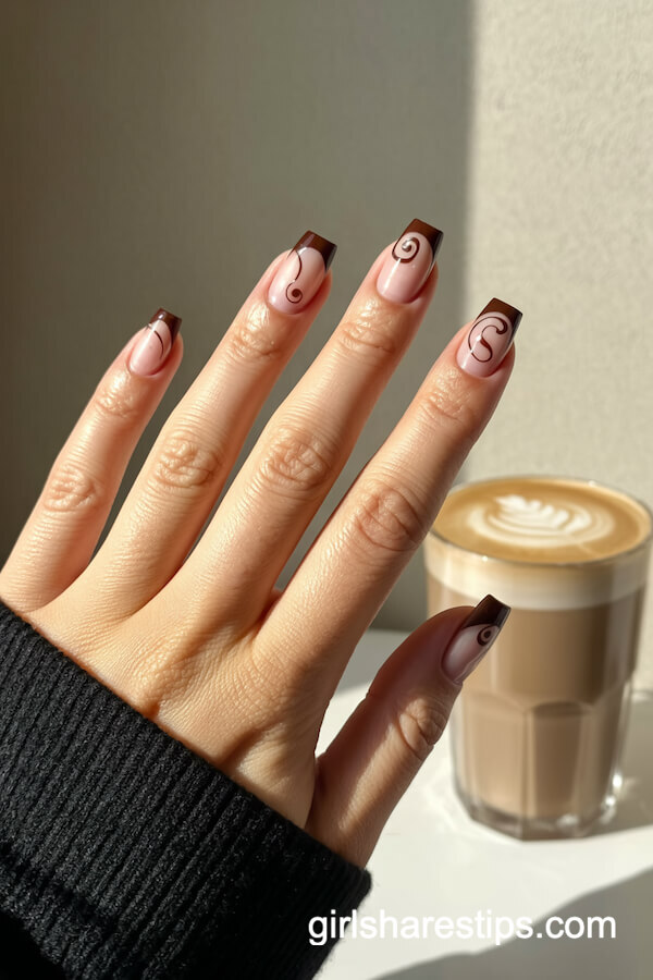 Asymmetric Chocolate Swirl Tips