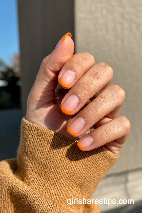 Pumpkin Orange French Tips
