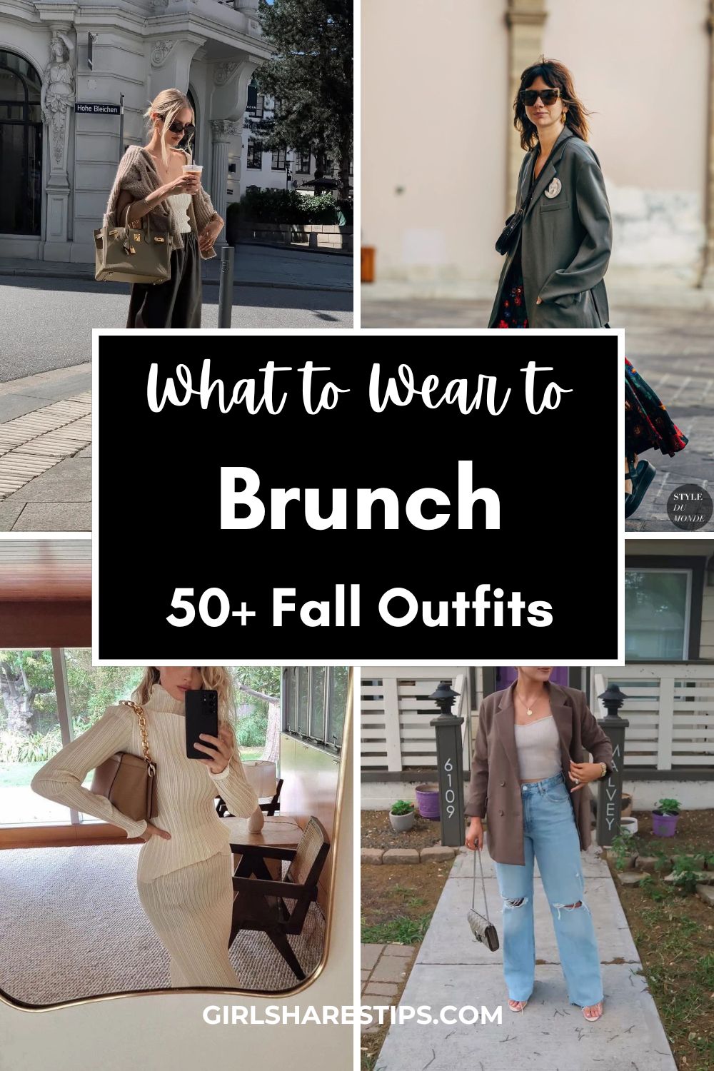 fall brunch outfit ideas collage