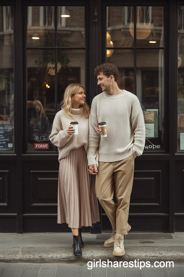 Knit Sweaters and Midi Skirts