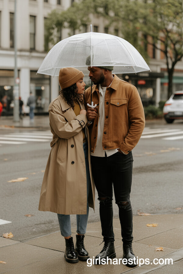 Layered Trench and Wool Jacket