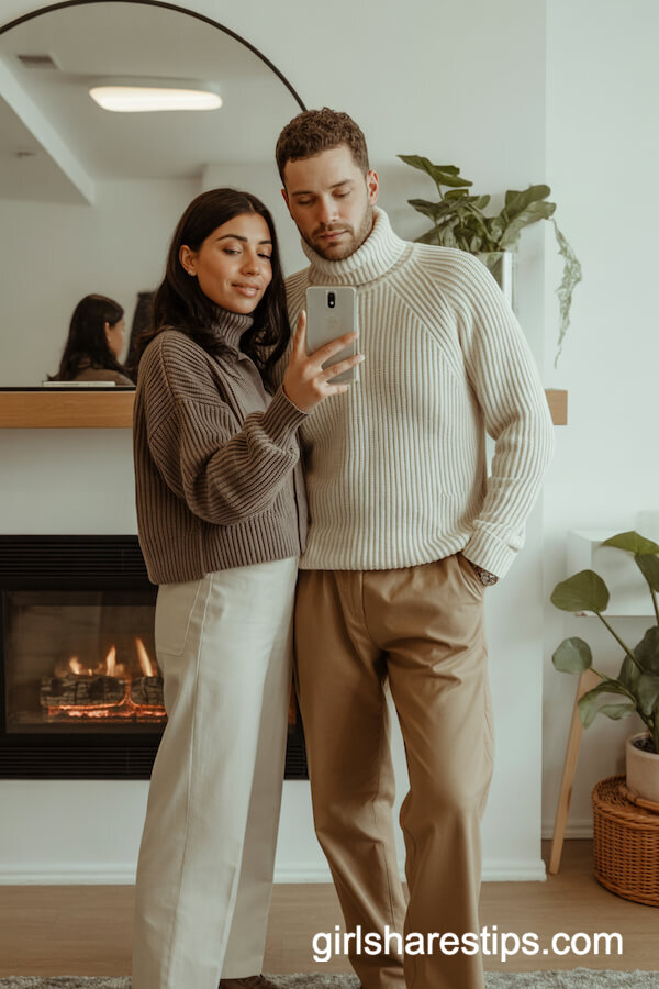 Knit Cardigans and Turtlenecks