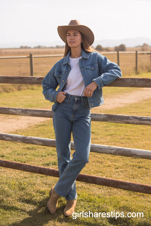 Classic Denim Suede Cowboy Boots