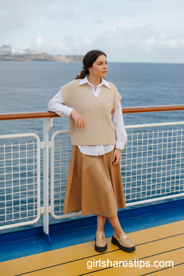 Cream Sweater Vest Outfit