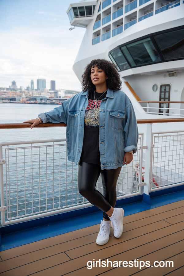 Oversized Denim Jacket Ensemble