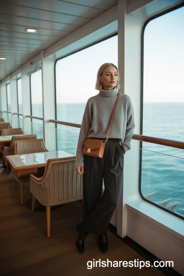 Gray Turtleneck Pullover