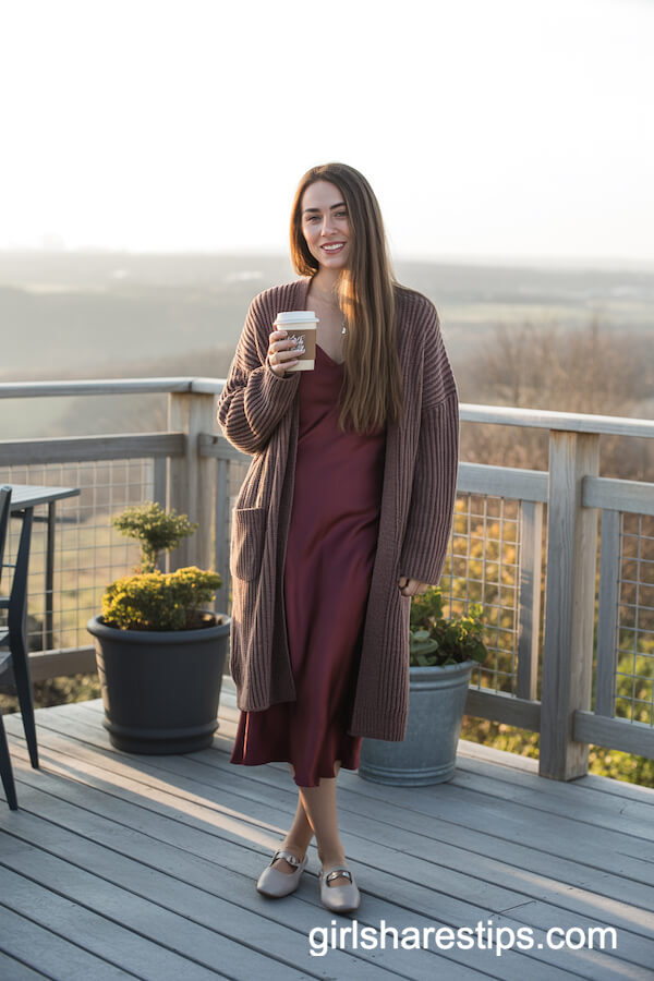 Burgundy Midi Slip Dress