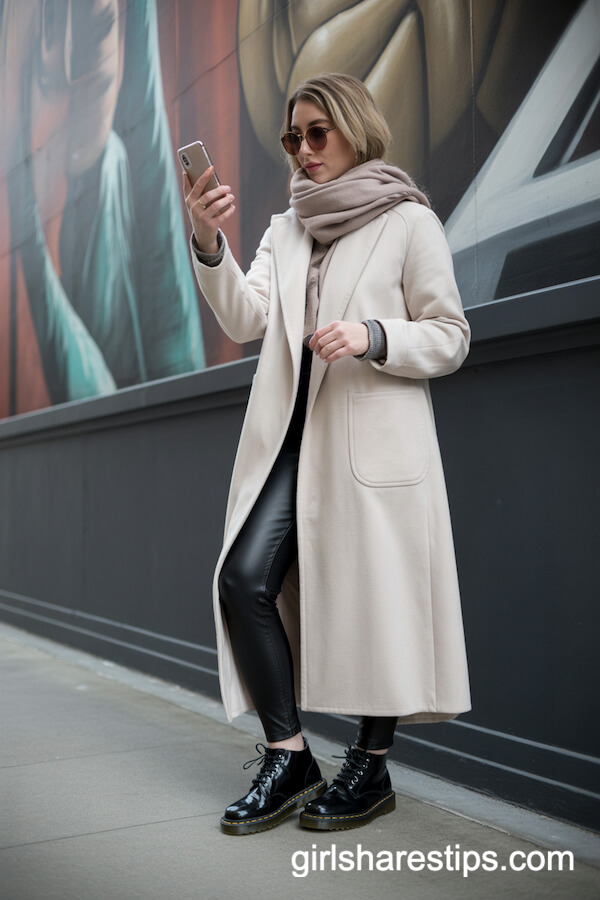Wrap Coat & Leggings Minimalist Style