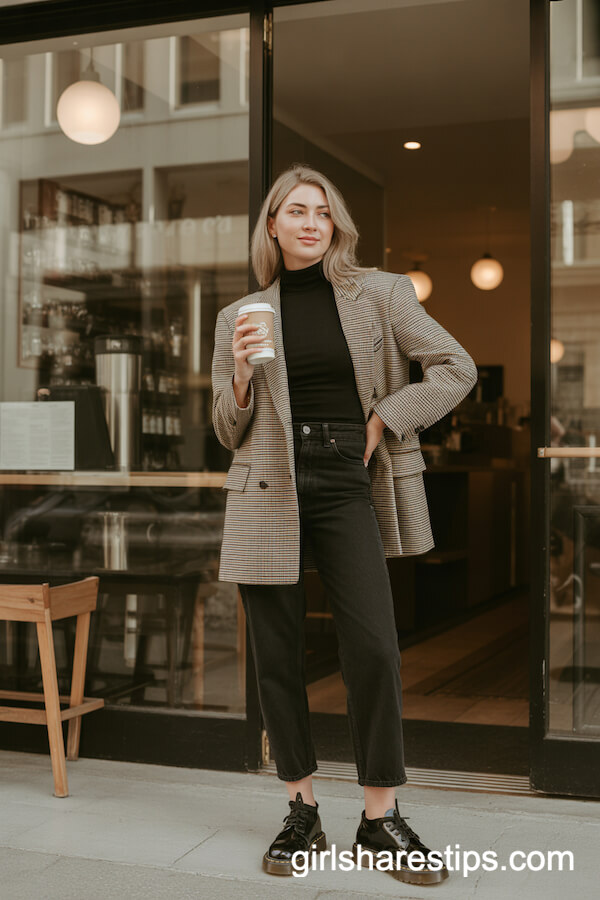 Oversized Blazer & Turtleneck Mix