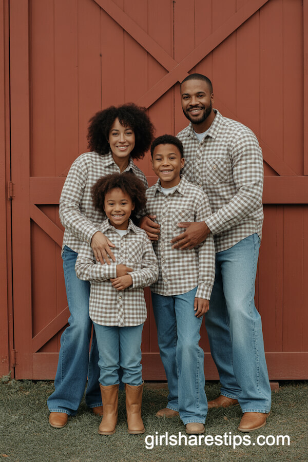 Checker Patterned Shirts and Jeans