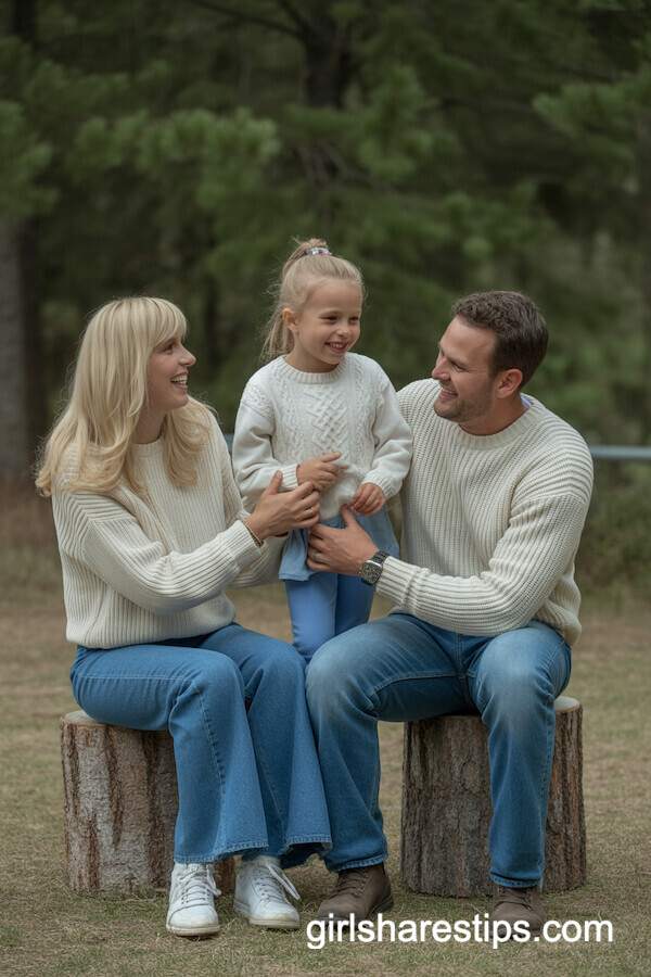 Classic Cream Sweaters in the Woods