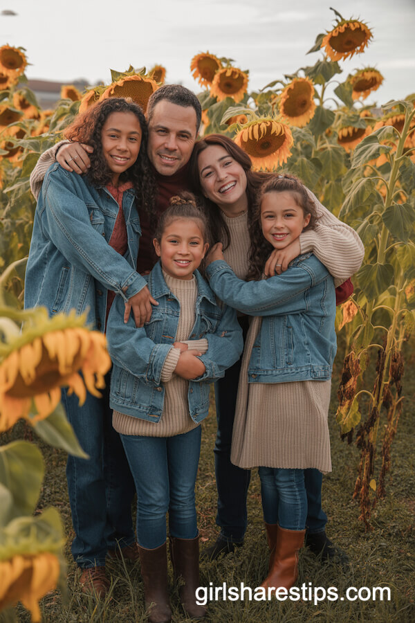 Denim Jackets in a Sunflower Field