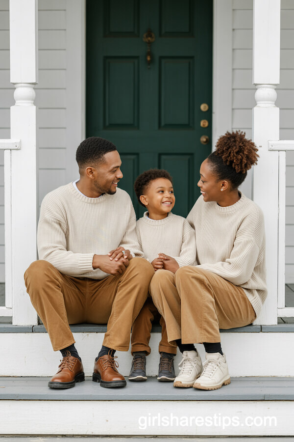 Cream Sweaters with Tan Corduroy