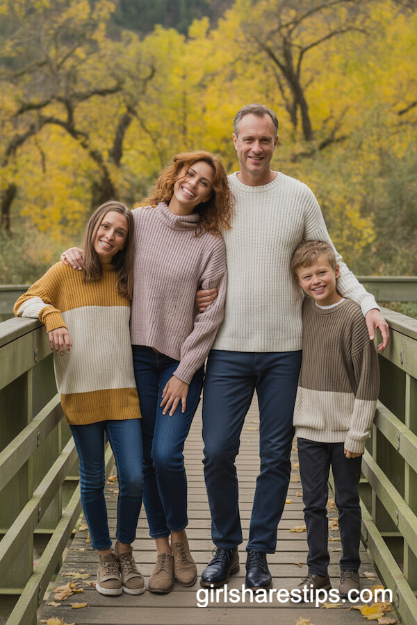 Warm Knitwear on a Rustic Bridge