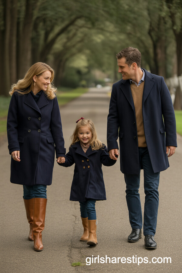 Navy and Caramel Wool Coats