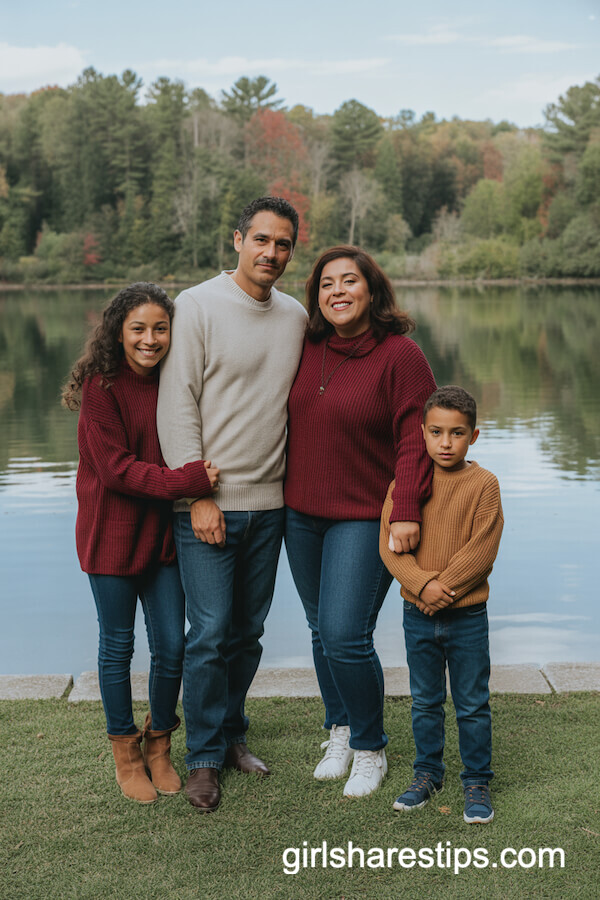 Burgundy Fall Hues by the Lake
