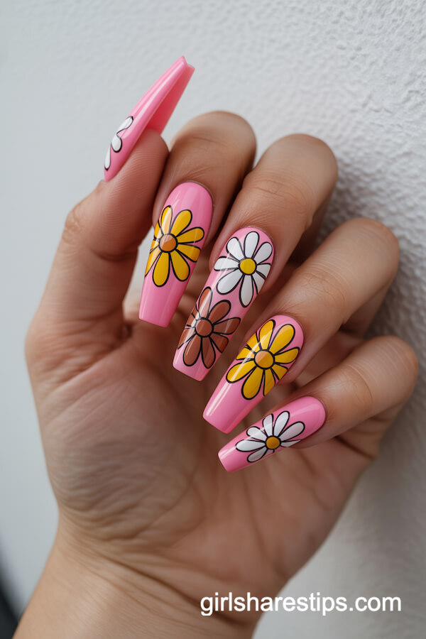 Retro daisy coffin nails