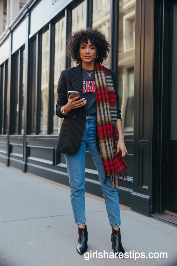 Tailored Blazer with Team Graphic Tee