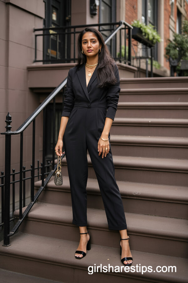 Tailored Black Jumpsuit