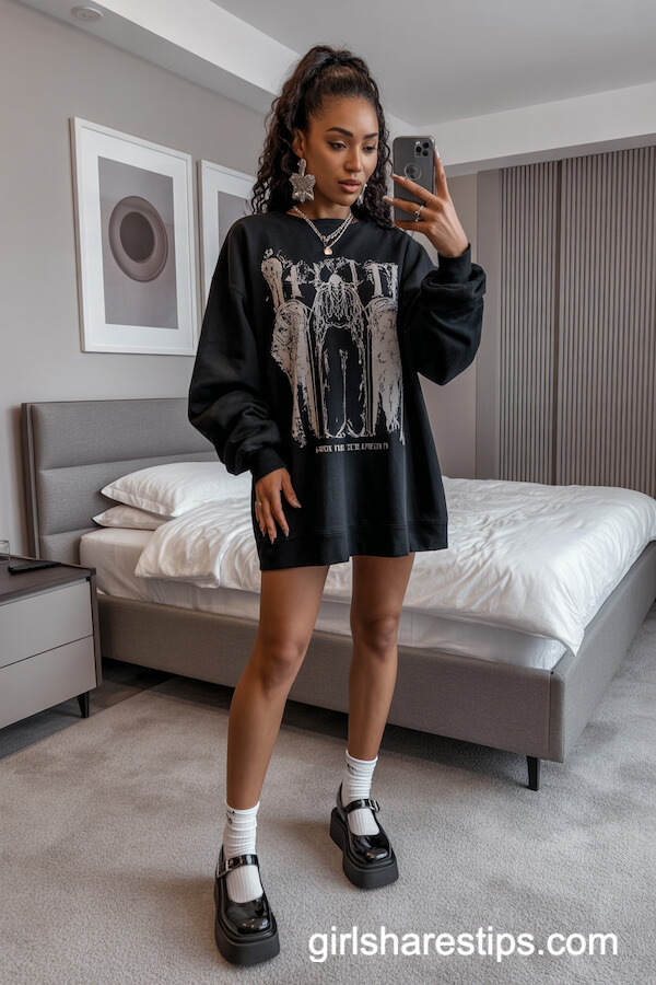 Oversized Sweatshirt Mini Dress