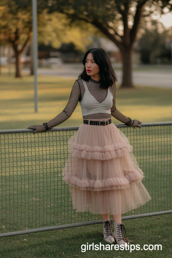 Layered Tulle Skirt and Mesh Top