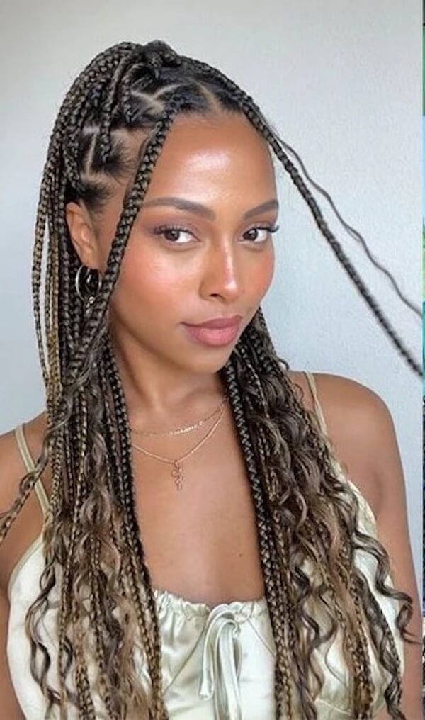 Boho Braids with Loose Curls