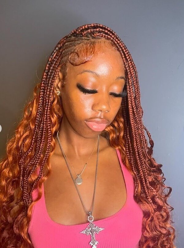Auburn Bohemian Box Braids
