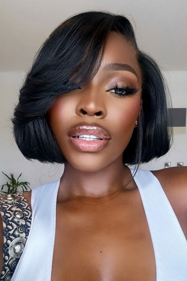 Sleek Side-Parted Bob Cut