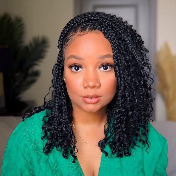 Medium Length Side Part Box Braids