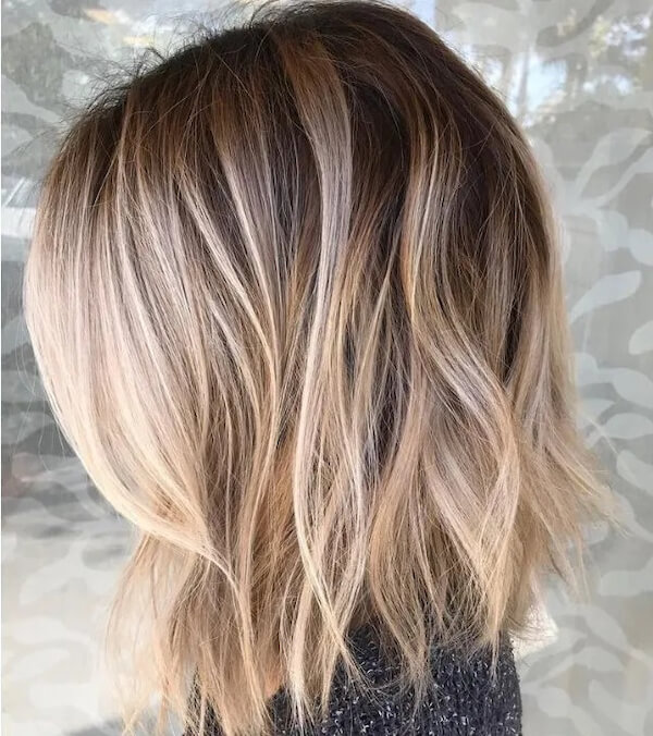 Soft Blonde Balayage Lob