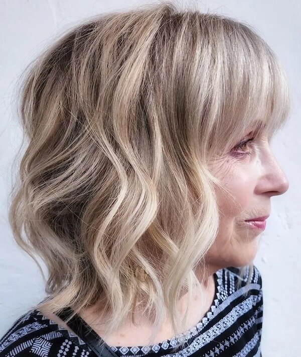 Wavy Bob with Bangs