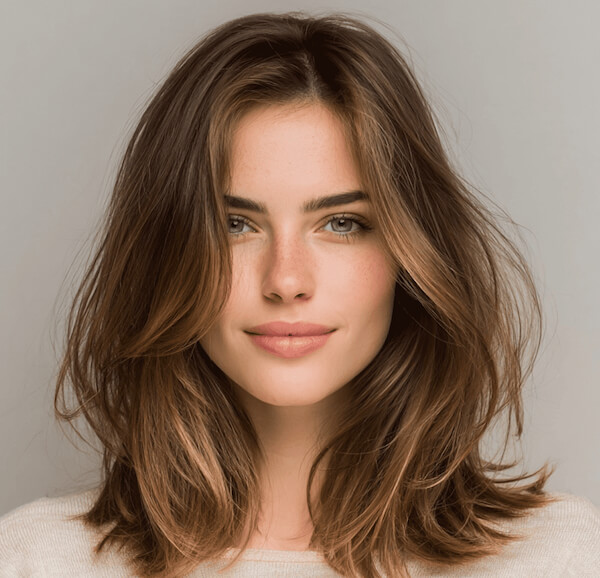 Effortless Tousled Brunette Layers