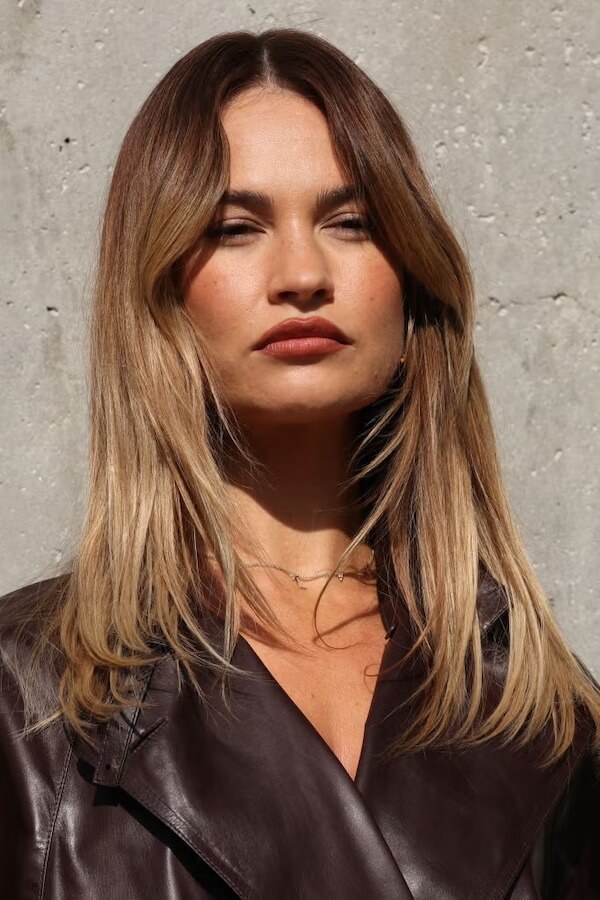 Center-Parted Sunkissed Layers