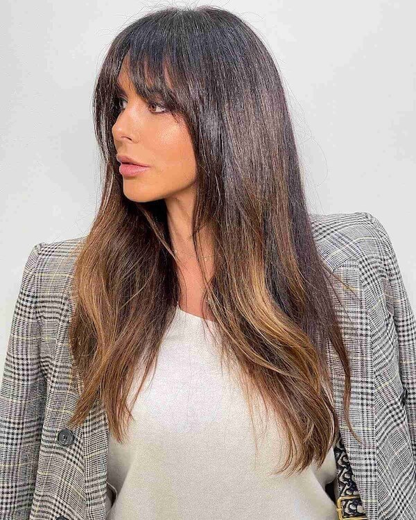 Long Layers with Curtain Bangs